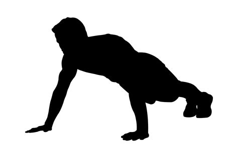 Man Doing Push Up Silhouette Graphic by Illustrately · Creative Fabrica