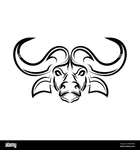 Line art vector of African buffalo head. Suitable for use as decoration ...