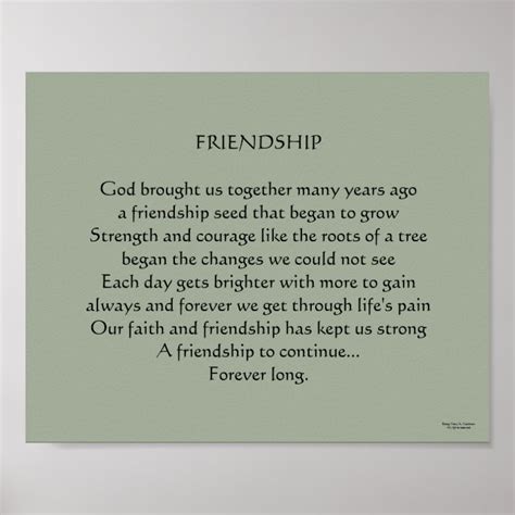 Christian Friendship Poem Poster | Zazzle