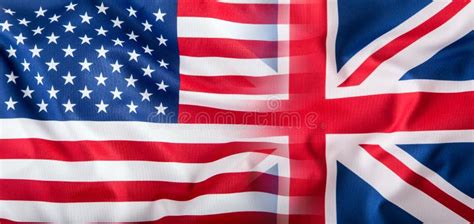 Mixed Flags of the USA and the UK. Union Jack Flag Stock Image - Image ...