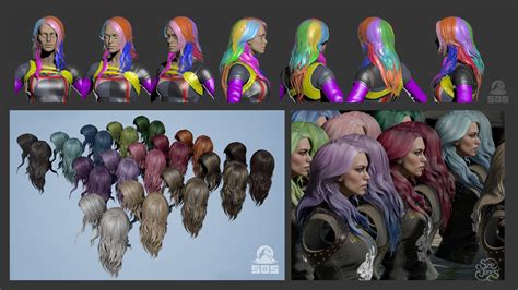 Sze Jones - Unreal Engine Hair Design and Color Variations