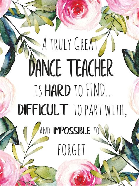 "Great dance teacher Quote / Dance teacher Farewell gift Leaving Gift ...