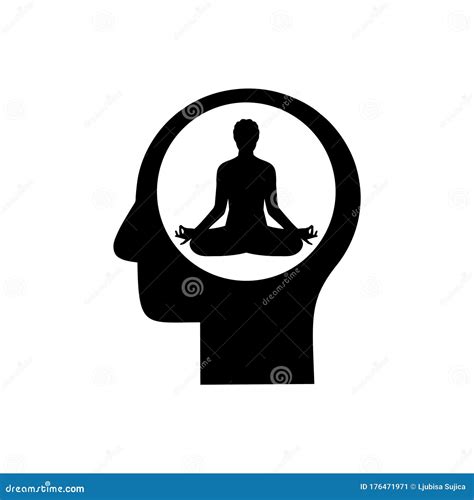 Meditation Icon Symbol. Peace of Mind Icon Isolated on White Background ...