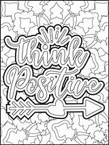 Coloring Positive Words Sheets Pages Template Sketch Page sketch template