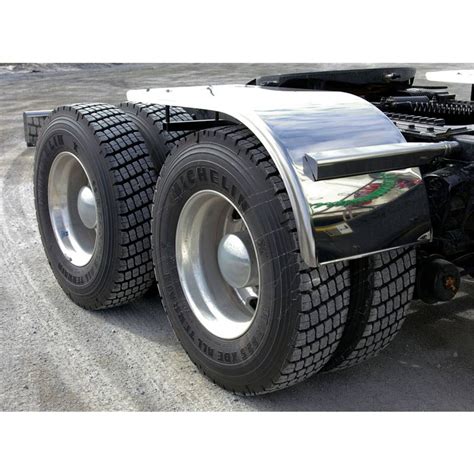 60" Semi Truck Half Fenders Stainless Steel Smooth With Rolled Edge - Raney's Truck Parts