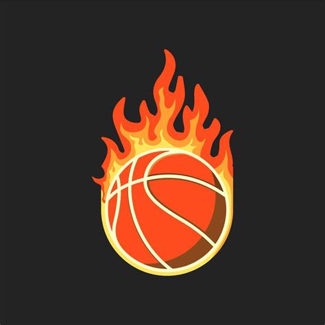 basketball fire logo sport emblem sticker 17667675 Vector Art at Vecteezy