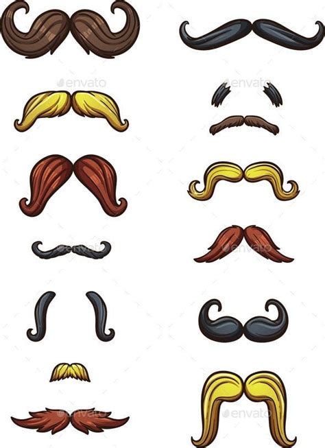 Cartoon Mustaches | Mustache art, Mustache drawing, Beard cartoon