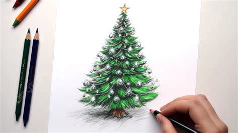 How To Draw Realistic Christmas Tree