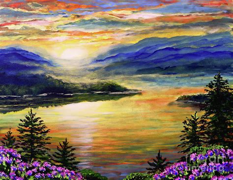 Sunset Blue Ridge Mountains Painting - jenwiles