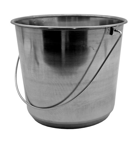 5 Gallon Stainless Steel Work Bucket with Reinforced Swivel Carrying Handle