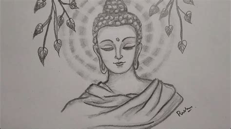 Lord Gautam Buddha drawing / step by step pencil drawing - YouTube