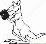 Coloring Pages Ack And White Boxing Kangaroo Sports >  Free sketch template