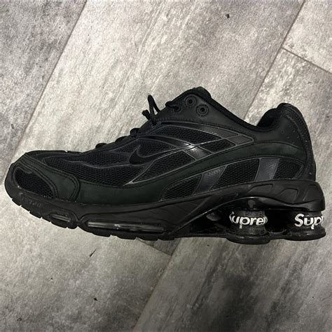 Supreme Nike shox black Want gone fast so very open... - Depop