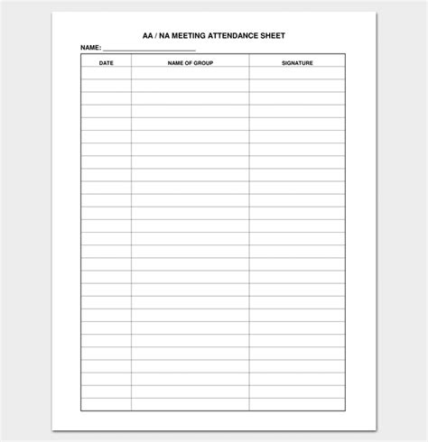 Neat Meeting Attendance List Template Excel Class Sheet Word