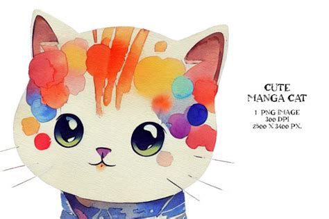 Cute Kitten - Anime Manga Clipart Graphic by Magiclily · Creative Fabrica