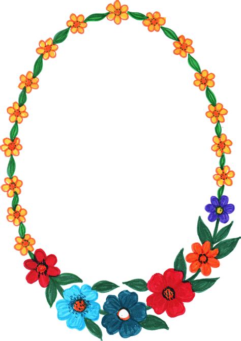 10 Oval Flower Frame (PNG Transparent) | OnlyGFX.com