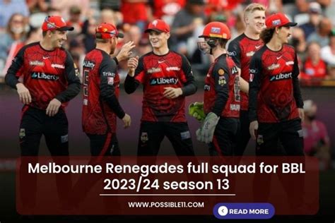 Melbourne Renegades full squad for BBL 2023/24 season 13