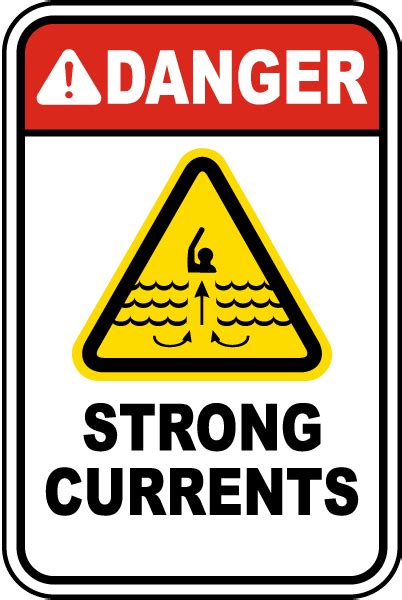 Danger Strong Currents Sign - Claim Your 10% Discount