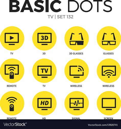 Tv flat icons set Royalty Free Vector Image - VectorStock