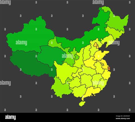 China population heat map as color density illustration Stock Photo - Alamy