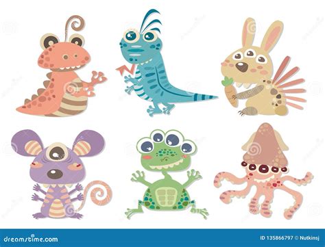 Set of Mutant Species stock vector. Illustration of ugly - 135866797