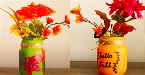 Dollar Tree DIY Fall Mason Jar Centerpiece