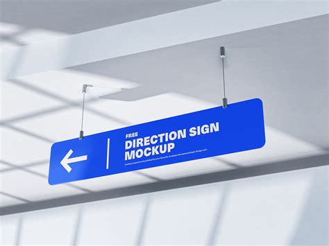 Hanging direction sign mockup - Mockups Design