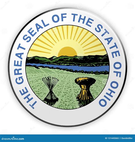 Badge Historic US State Seal Ohio 3d Illustration Stock Illustration ...