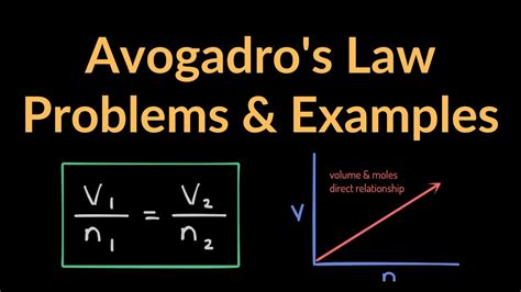 Avogadro's Law V1/n1 = V2/n2 Examples, Practice Problems, Calculations ...