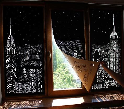 Elegant Blackout Window Shades With Iconic City Skyline Cutouts That ...