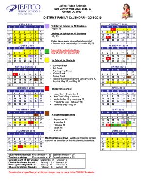 Jeffco School Calendar - Fill Online, Printable, Fillable, Blank ...