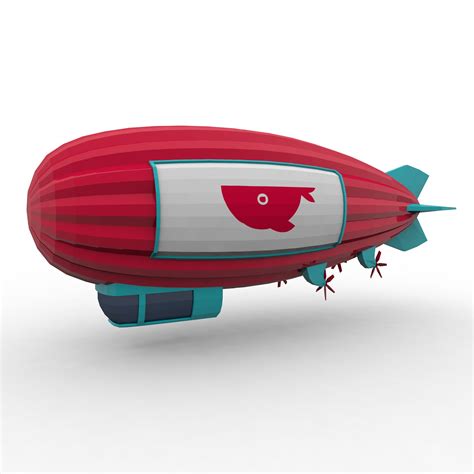 Low Poly Airship 3d model