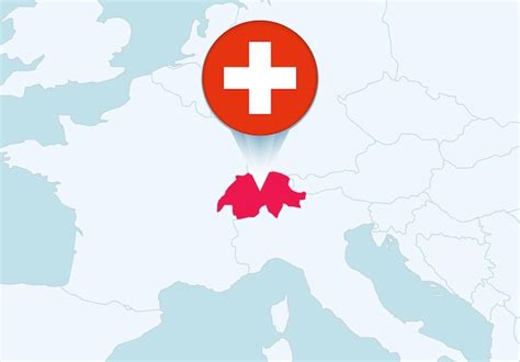 Premium Vector | Europe with selected Switzerland map and Switzerland ...