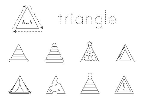 Premium Vector | Learning triangle shape for children. Basic 2d shapes.