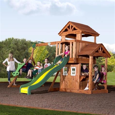 Backyard Discovery Saratoga Residential Wood Playset in the Wood Playsets & Swing Sets ...