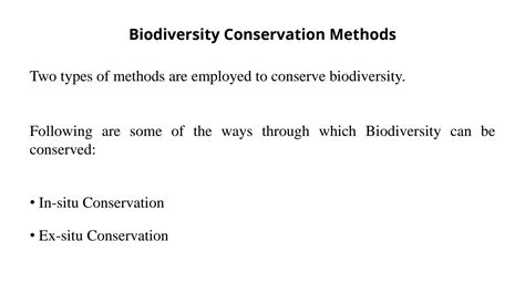 SOLUTION: Conservation of biodiversity biodiversity conservation ...