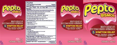 Pepto-Bismol (tablet, chewable) JC World Bell Wholesale Co., Inc.