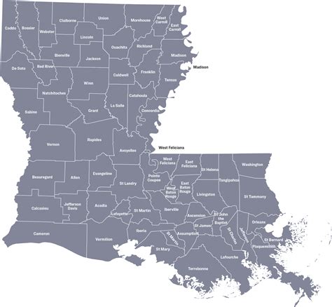 Louisiana Map With Parishes Images | Walden Wong