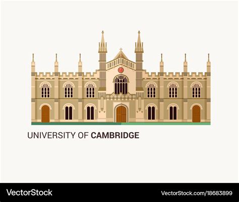 University of cambridge flat Royalty Free Vector Image