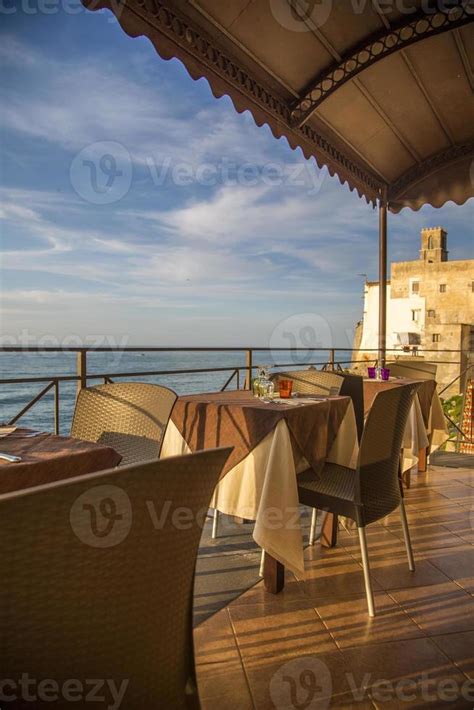 Restaurant at Cefalu, Sicily 10280917 Stock Photo at Vecteezy