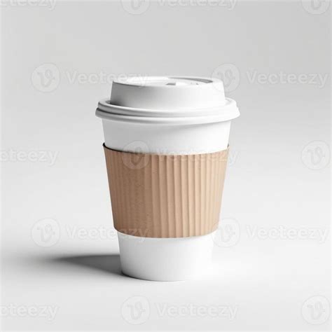 AI generated mockup coffee paper cup isolated white background. ai ...