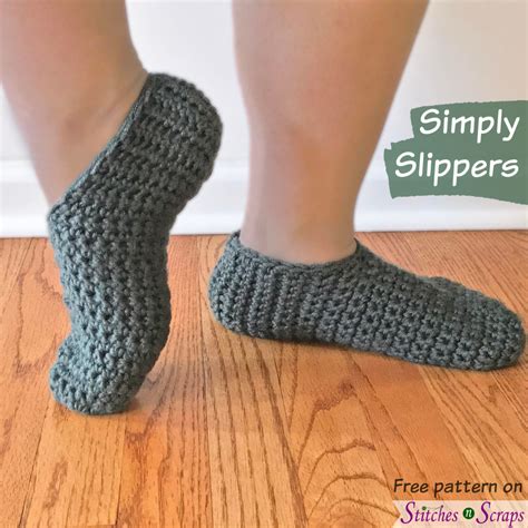 Easy Crochet Slippers Pattern - Simply Slippers - Stitches n Scraps