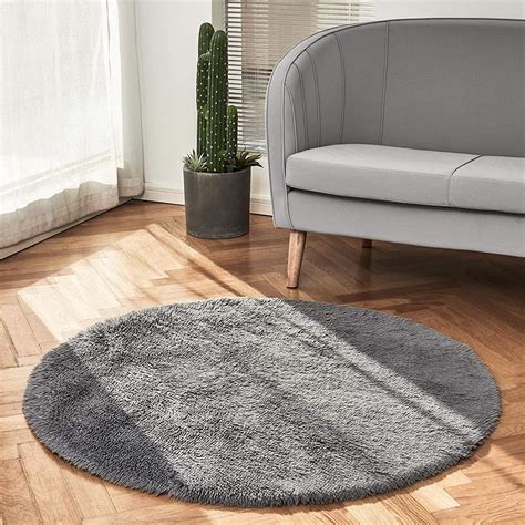 Machine Washable 4x4 Feet Round Area Rug for Bedroom, Dorm Room, Fluff – TreeLen