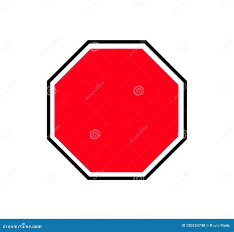 Red Blank Octagon Traffic Sign Plate Stock Vector - Illustration of ...