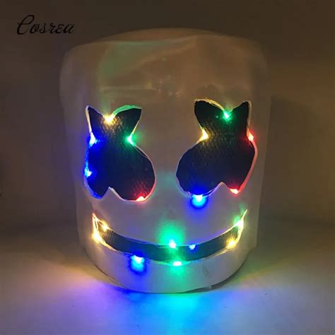 Marshmello Dj Mask Full Face Cosplay Costume Carnaval Halloween Prop Latex Masks Headdress ...