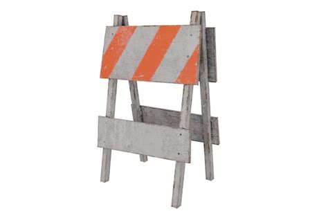 Premium Photo | 3d rendering realistic construction wooden barricade.