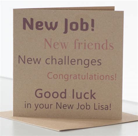 Good Luck in Your New Job Card. Personalised New Job Card. - Etsy