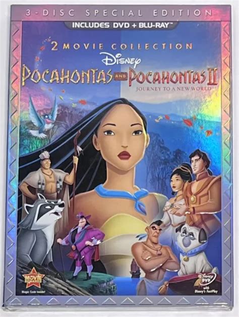 POCAHONTAS 2-MOVIE COLLECTION Blu-ray DVD 3 Disc Set Disney Sealed w ...