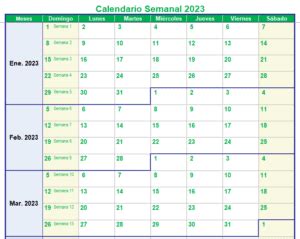 Calendario 2023: Descargar plantilla en excel - Siempre Excel