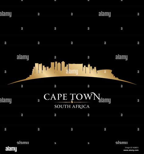 Cape Town South Africa city skyline silhouette. Vector illustration ...